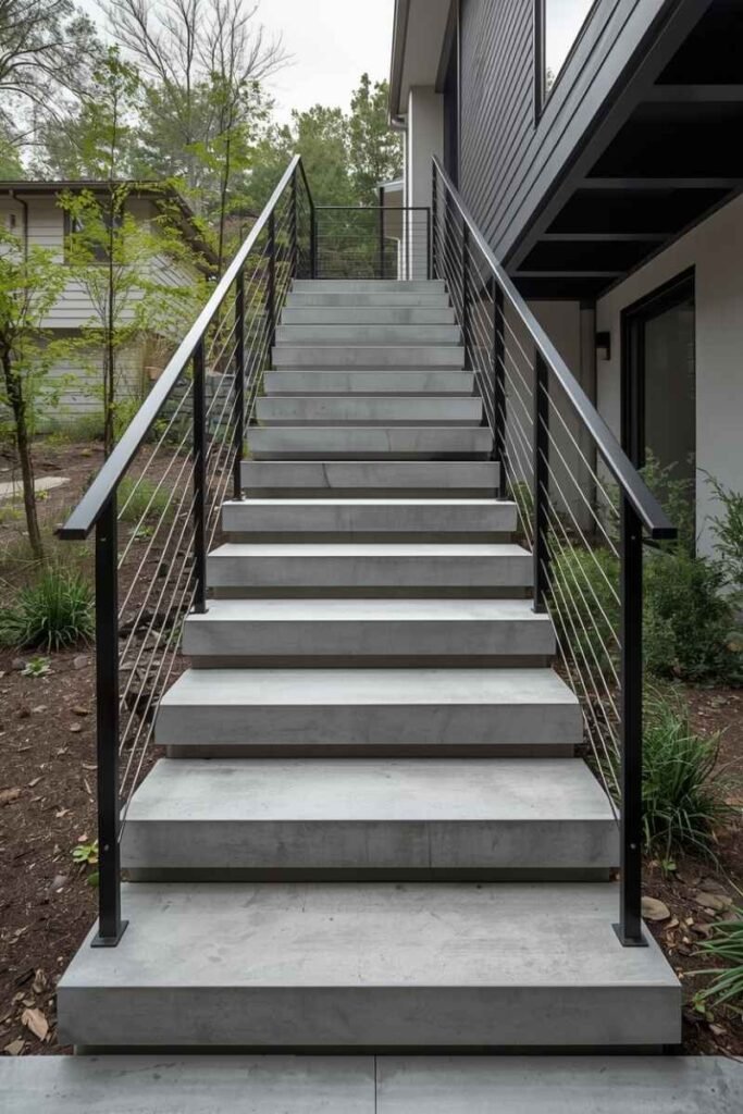 Steel and Concrete Combination Stairs