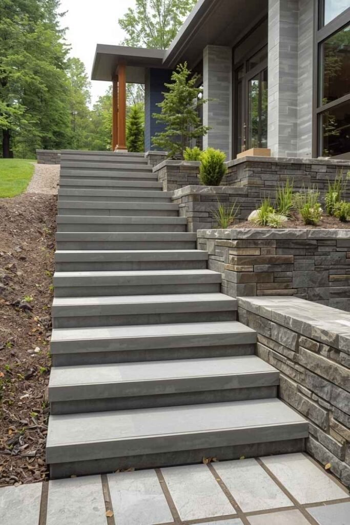 Stone Steps With Clean Modern Lines
