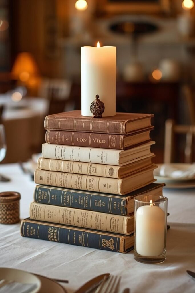 Vintage Books Stack Decor