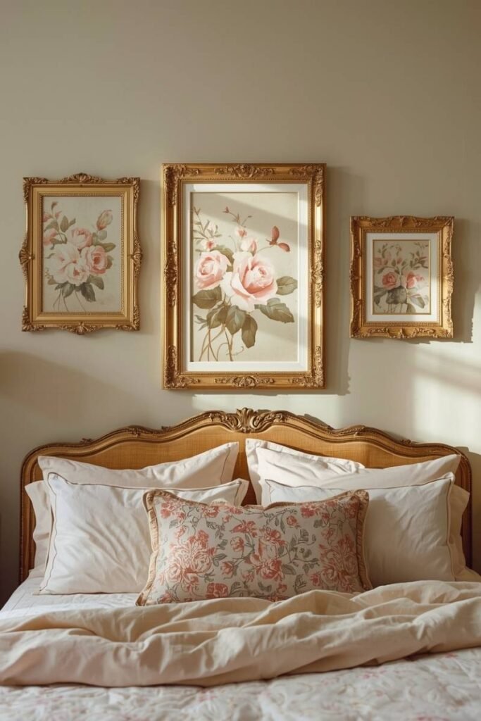 Vintage Floral Fabric for a Soft Romantic Wall