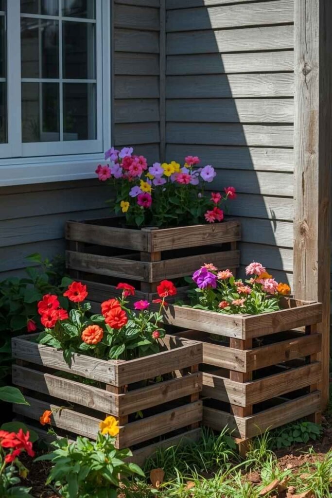 Wooden Crate Flower Display