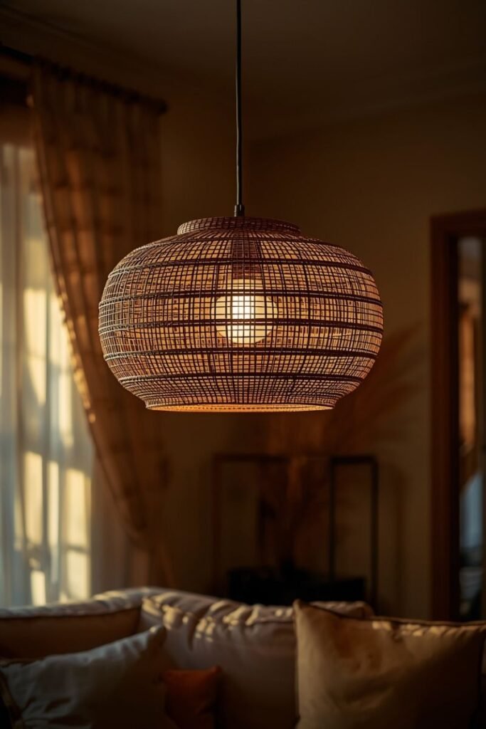 Woven Basket Pendant Light