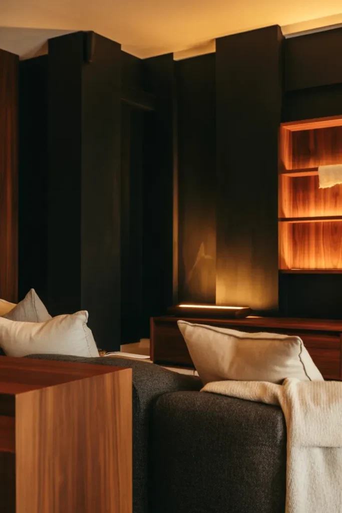 Charcoal Black and Warm Wood