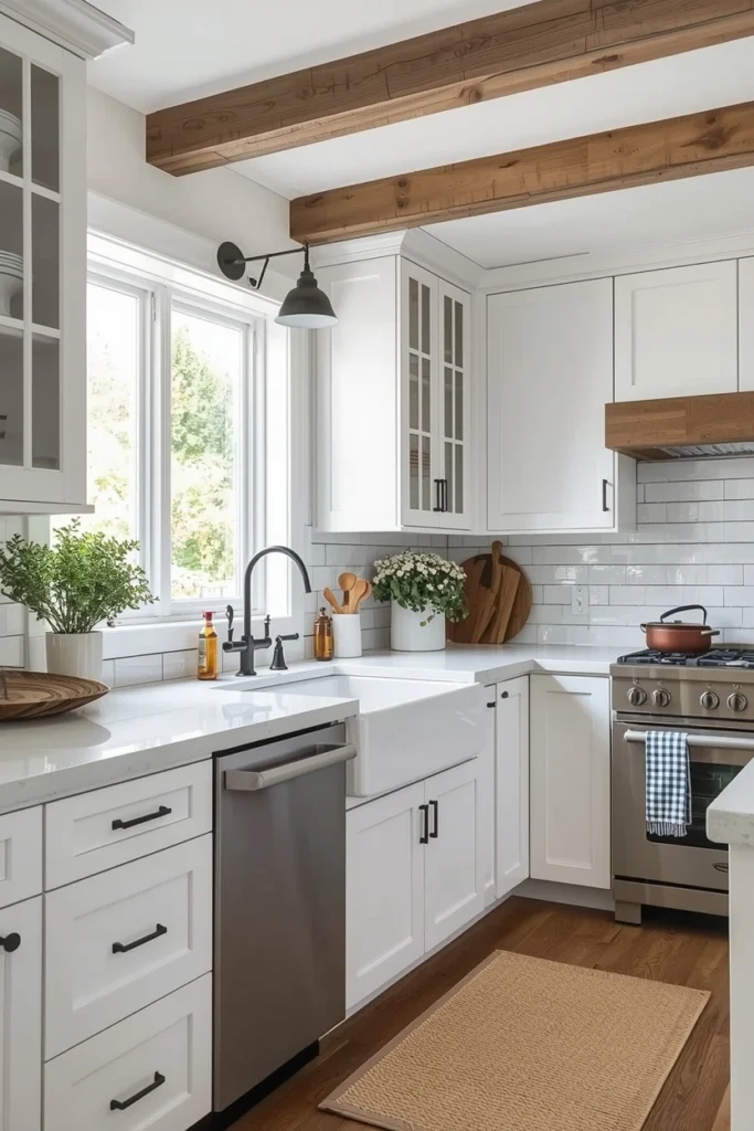 Classic White Modern Farmhouse Kitchen