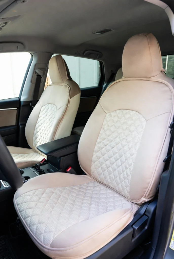 Coordinated Seat Covers in Soft Neutrals