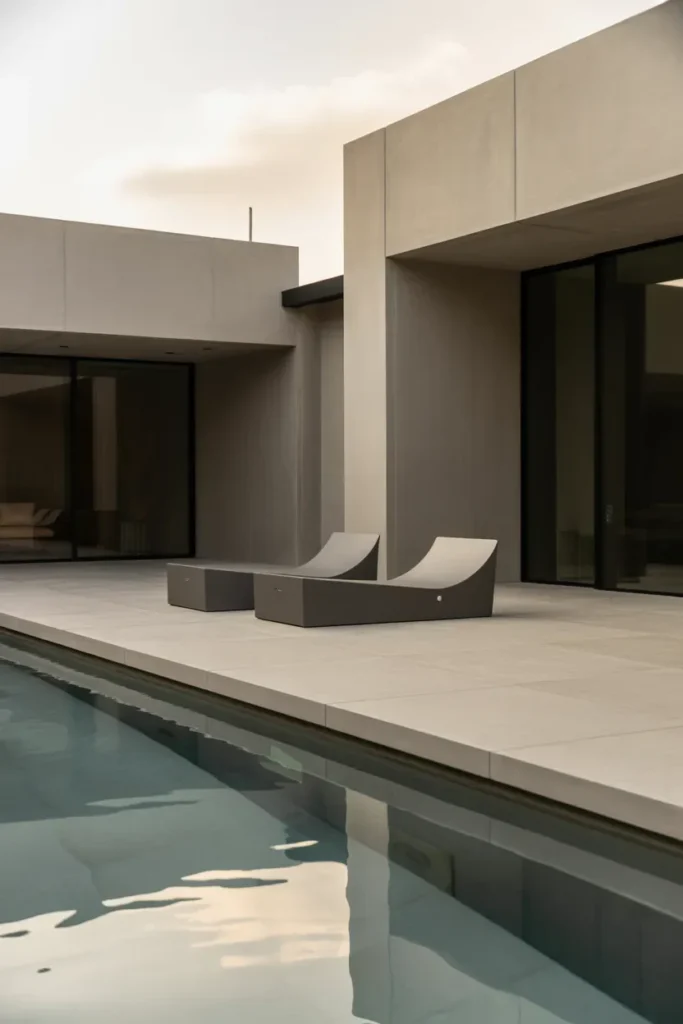 Minimalist Concrete Pool Deck