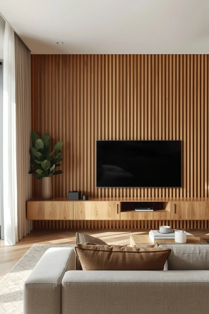 Wooden Slat Accent Wall