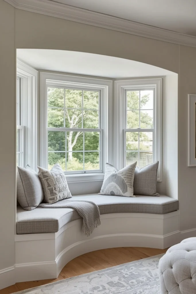 Curved Window Seating Nook