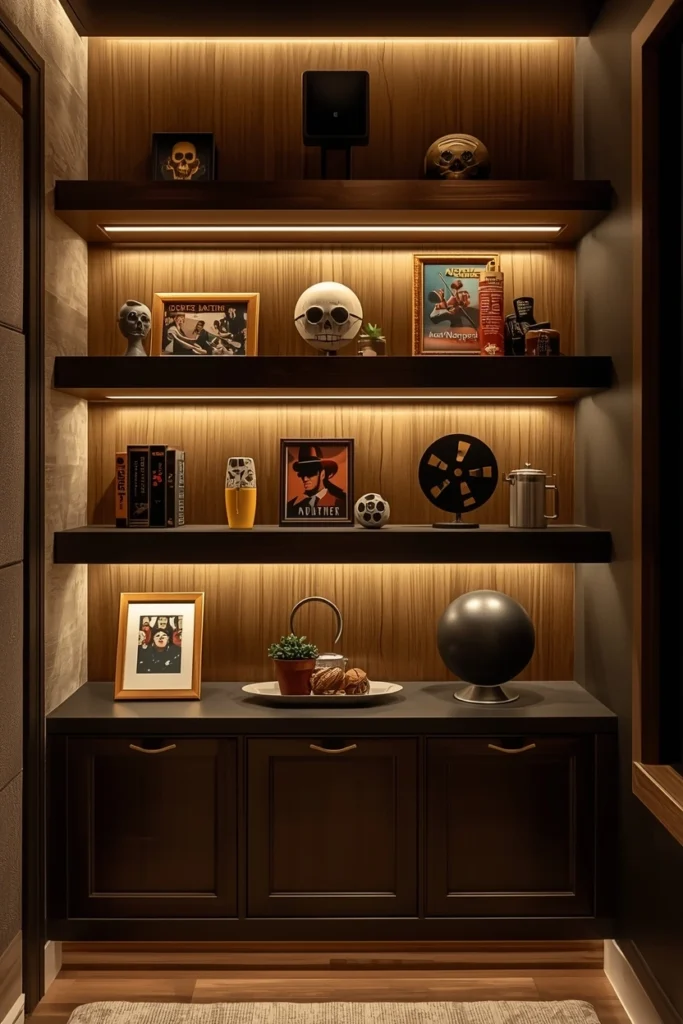 Floating Shelves for Movie Decor