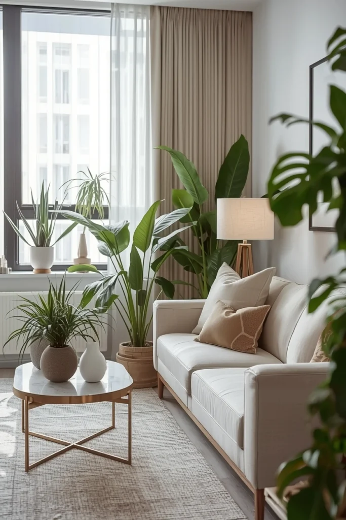 Introduce Sculptural Decor and Greenery