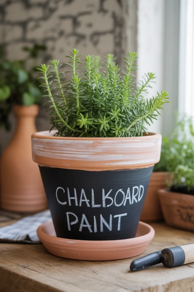 Chalkboard Paint Label Pots