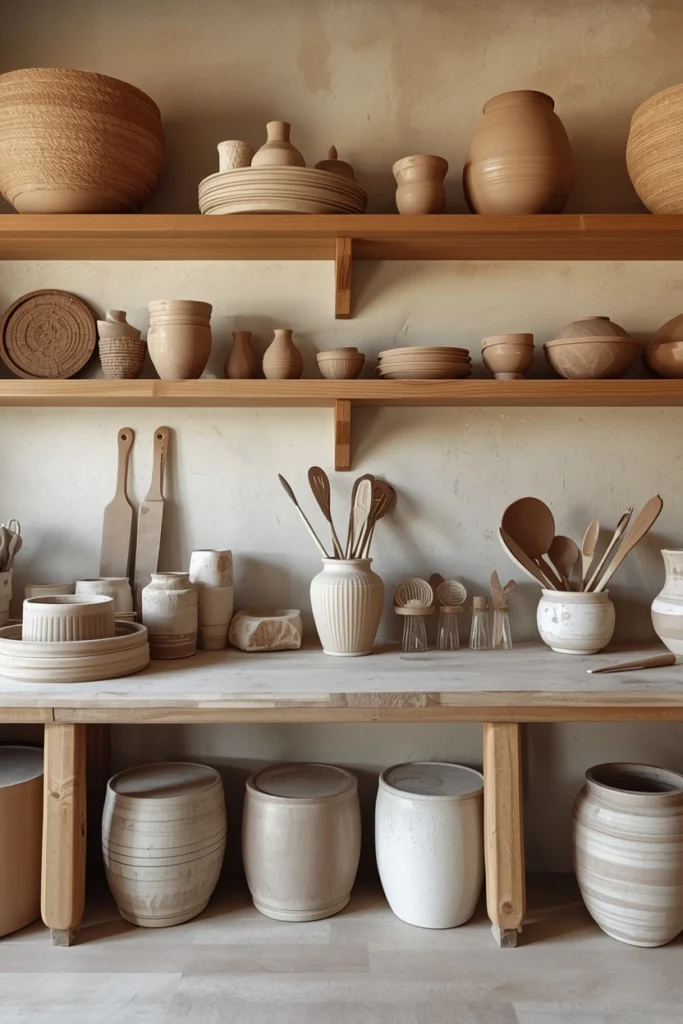 Pottery Studio With Earthy Textures