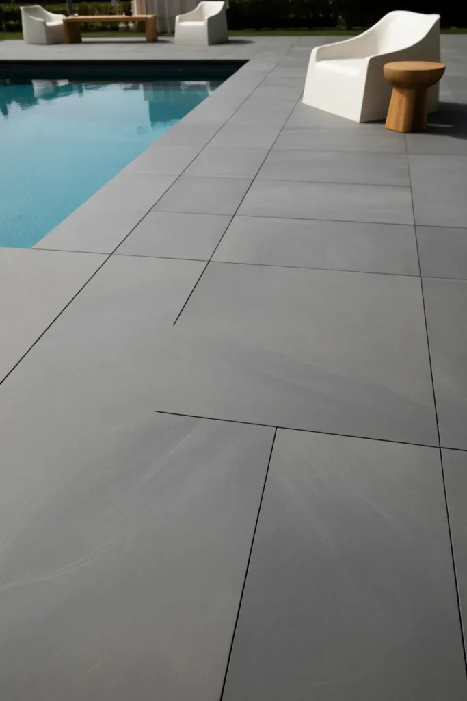 Contemporary Tile Pool Deck