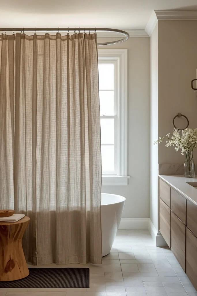 Textured Shower Curtain for Softness