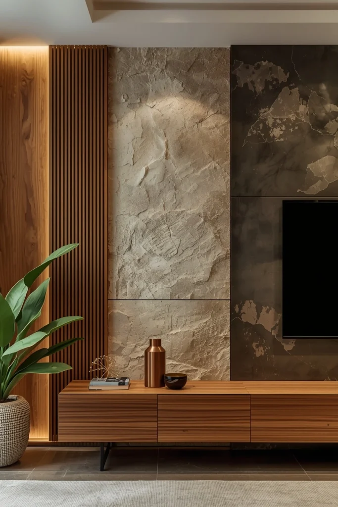 Mixed Material Texture Wall