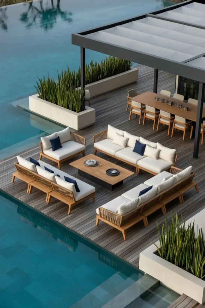 Pool Deck with Lounge and Dining Zones