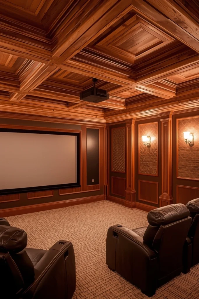 Warm Wood Ceiling Accents