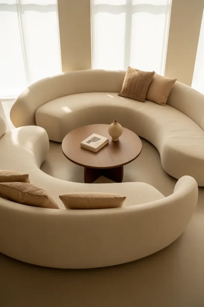 Sculptural Curved Sofa Design