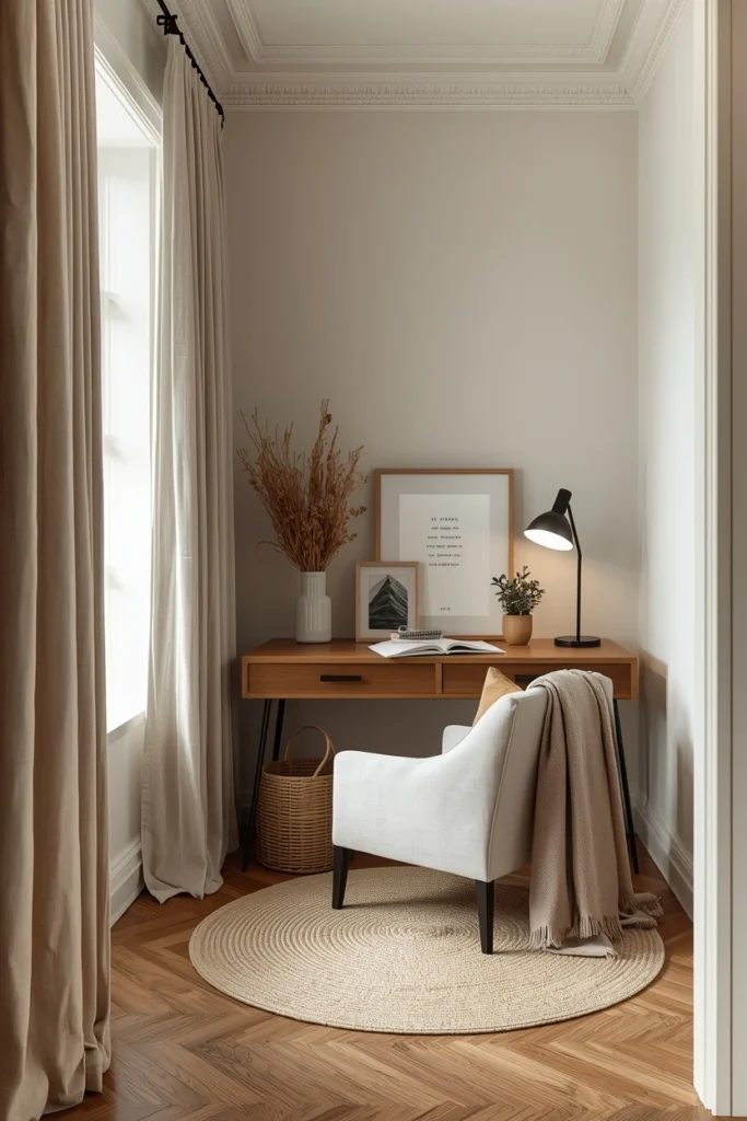 Cozy Writing Nook With Layered Textures