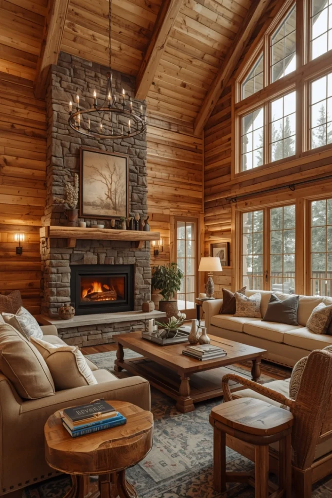 Warm Wood Paneling on Walls
