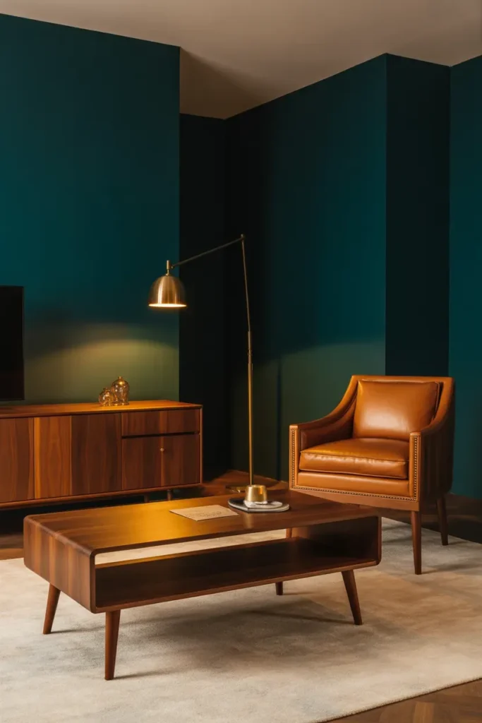 Dark Teal and Walnut