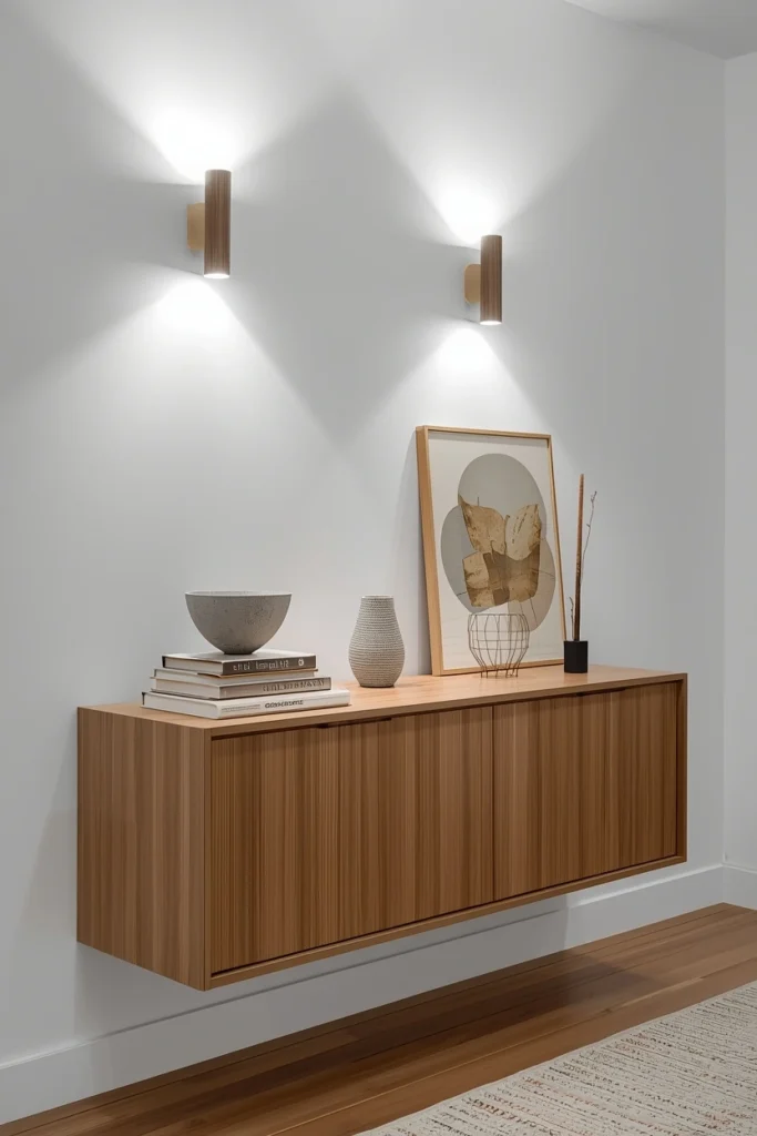 Floating Console With Layered Lighting