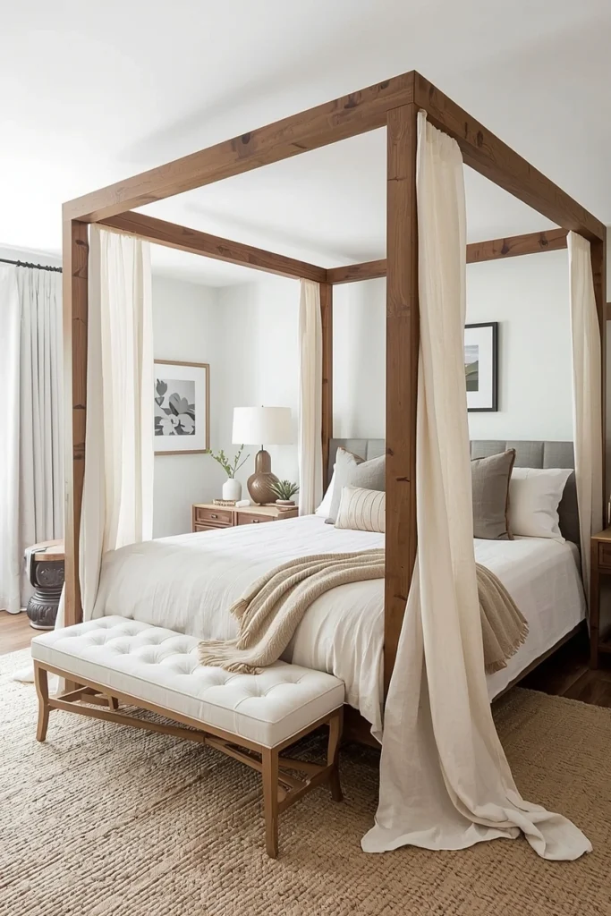 Rustic Wooden Beam Canopy for Natural Warmth