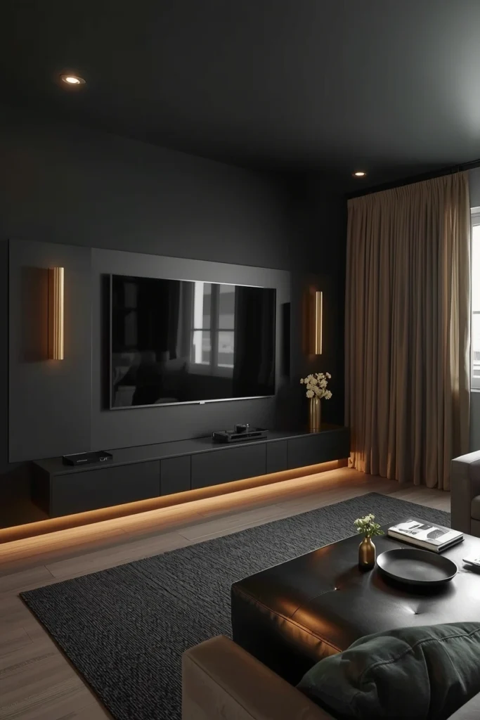 Dark Accent Wall for Dramatic Effect