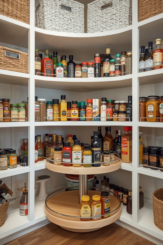 Lazy Susans for Corner Pantry Shelves