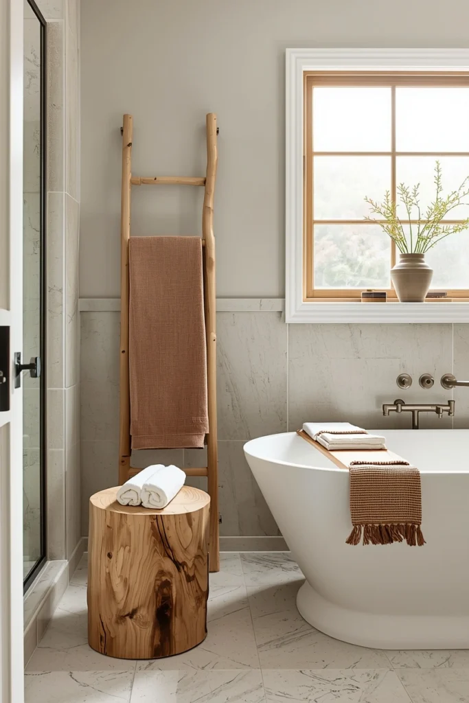 Natural Wood Accents for Warmth