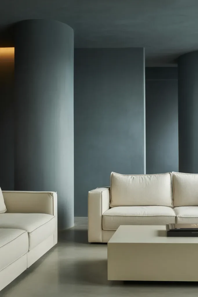 Slate Gray and Soft Cream