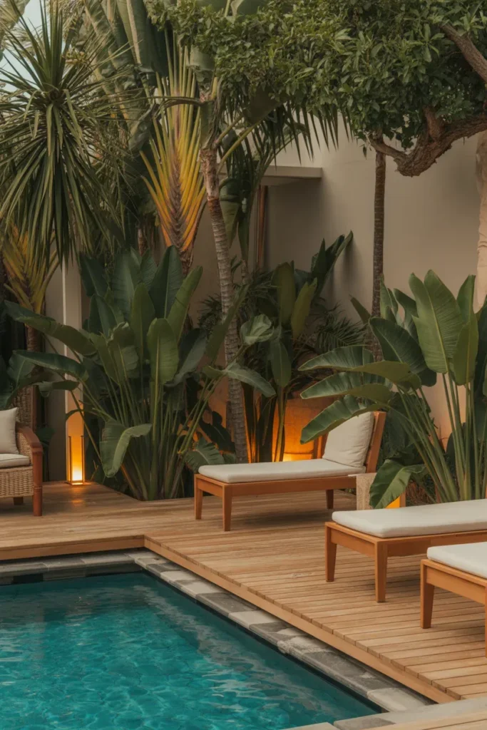 Tropical-Inspired Pool Deck
