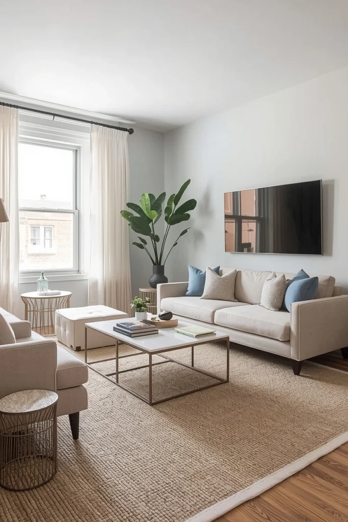 Use Area Rugs to Define and Warm the Space