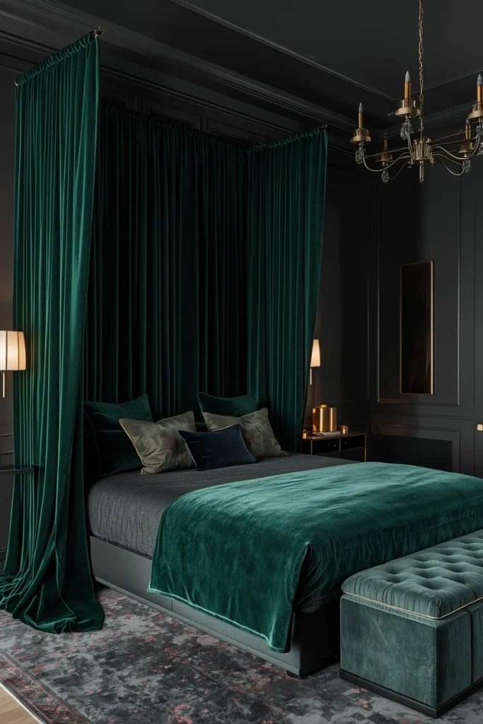 Velvet Draped Canopy for Luxe Sophistication