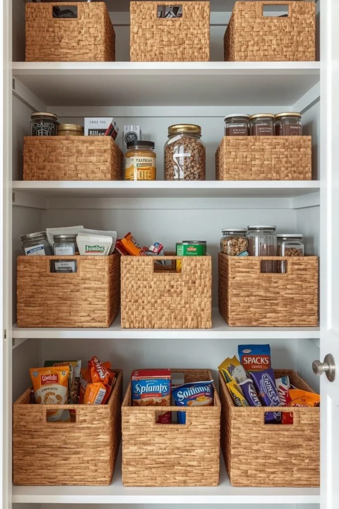 Woven Baskets for Grouping Pantry Items