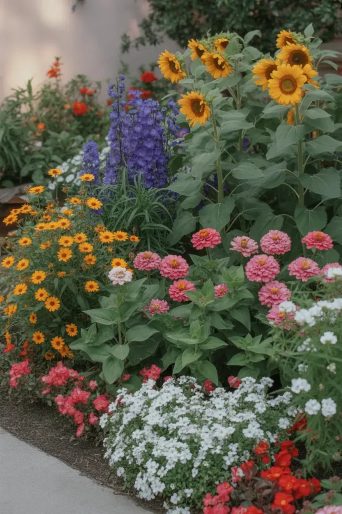 Layered Flower Beds for Depth