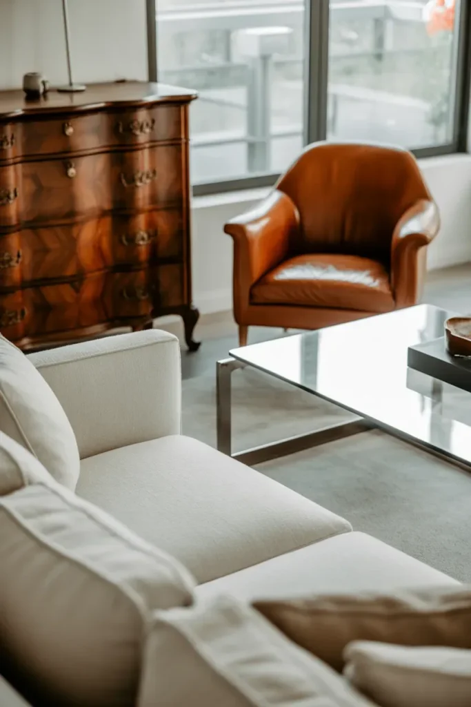 Mix Antique Furniture with Clean-Lined Pieces