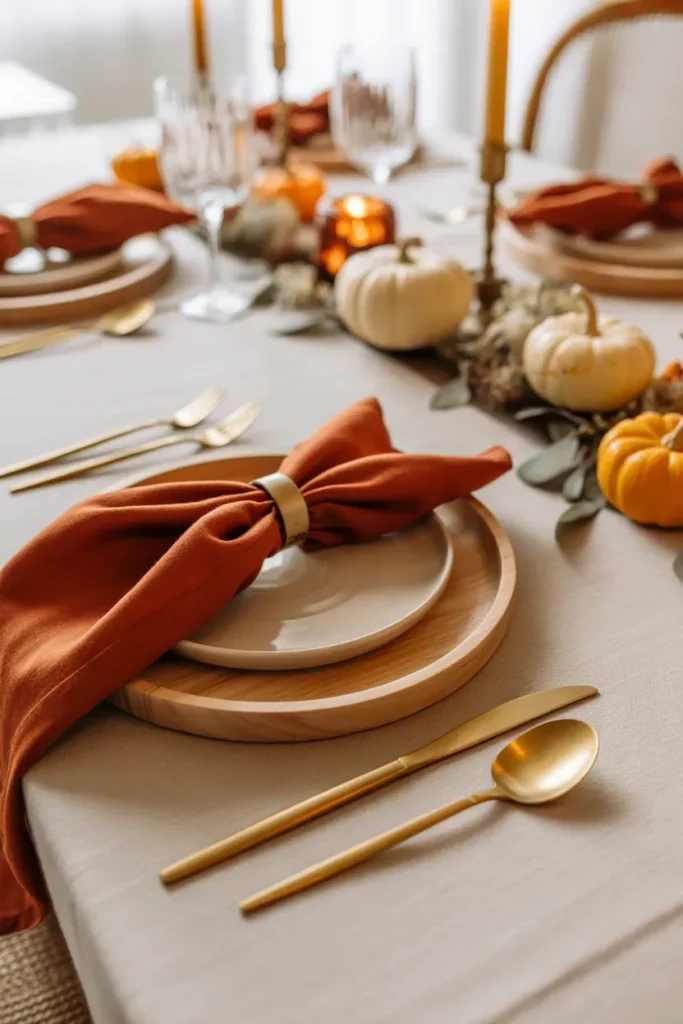 Neutral Table Base With Warm Accents