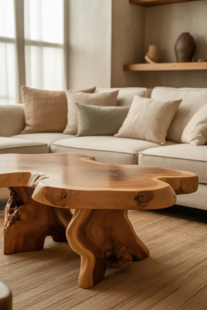 Raw Wood Furniture for Organic Warmth