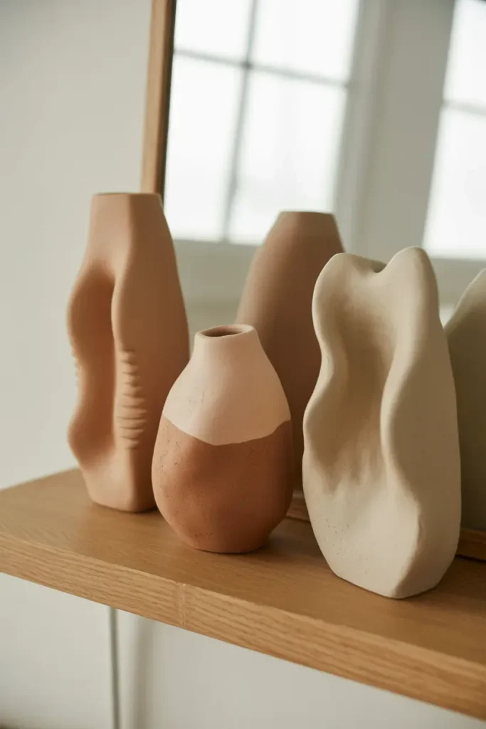Sculptural Clay Vases