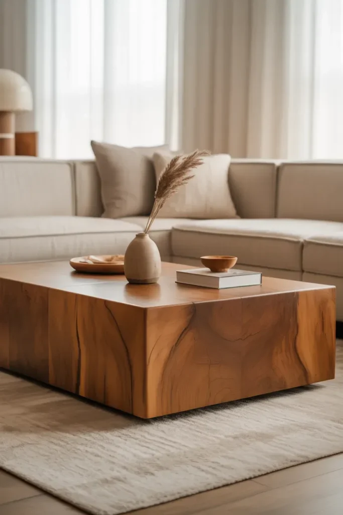 Wooden Coffee Tables as a Warm Centerpiece