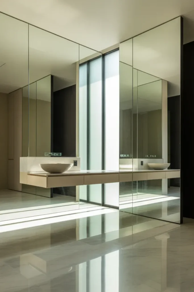 Floor-to-Ceiling Mirror for Dramatic Impact