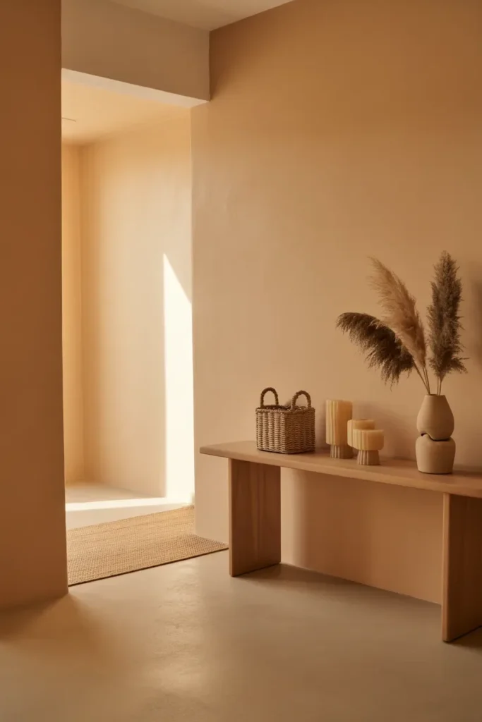 Sand-Toned Entryway Styling