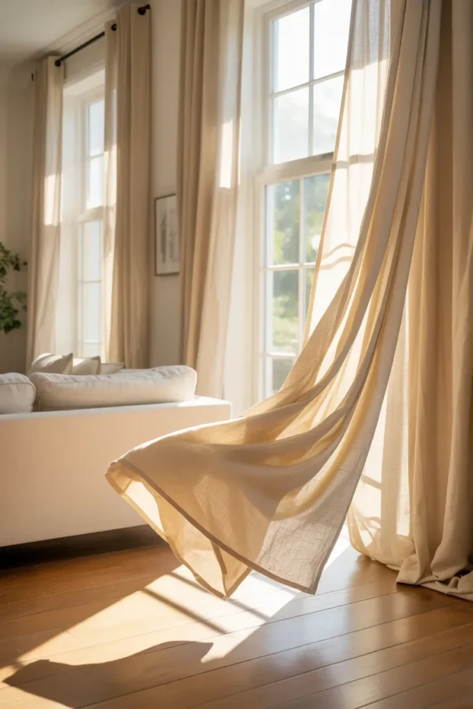 Soft Window Treatments for a Light, Airy Feel