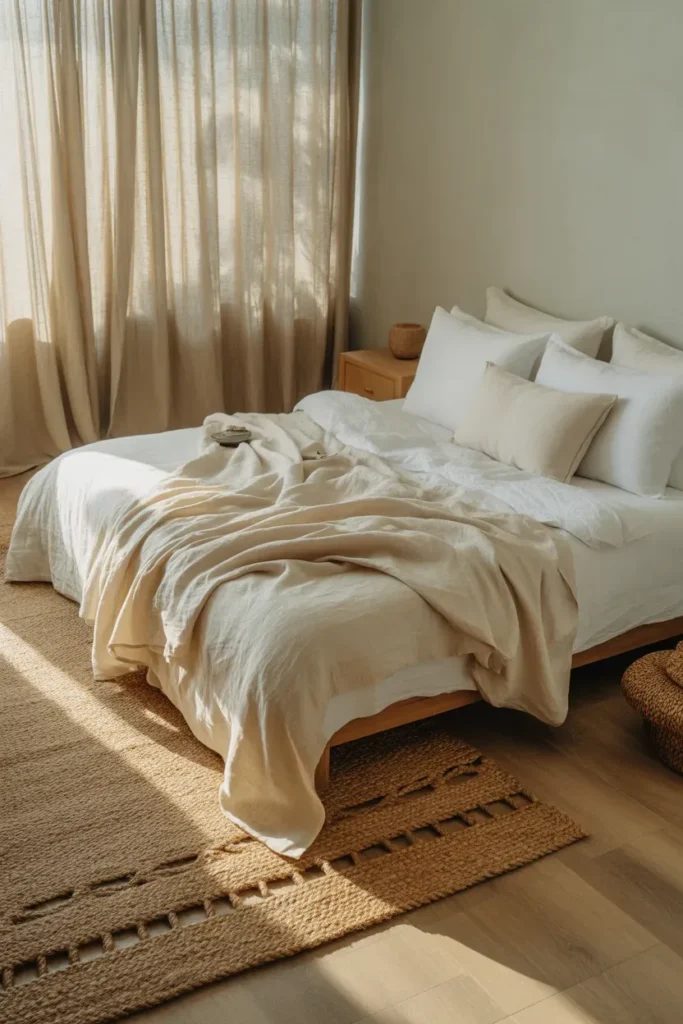 Textured Linen and Jute Bedroom
