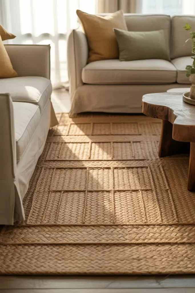 Use Natural Rugs to Ground the Space