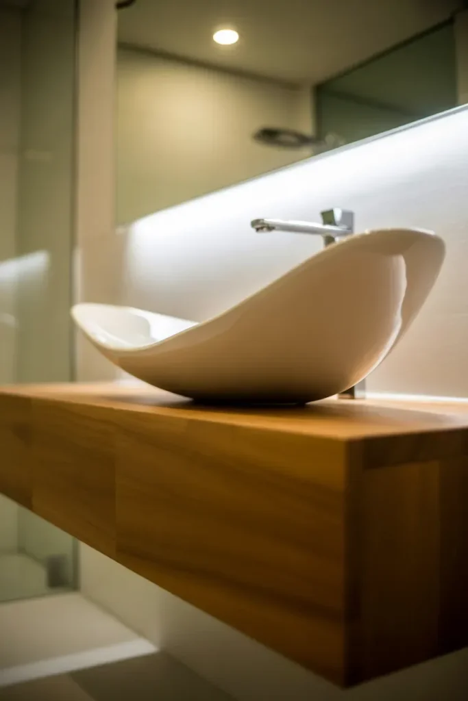  Floating Vanity with Vessel Sink