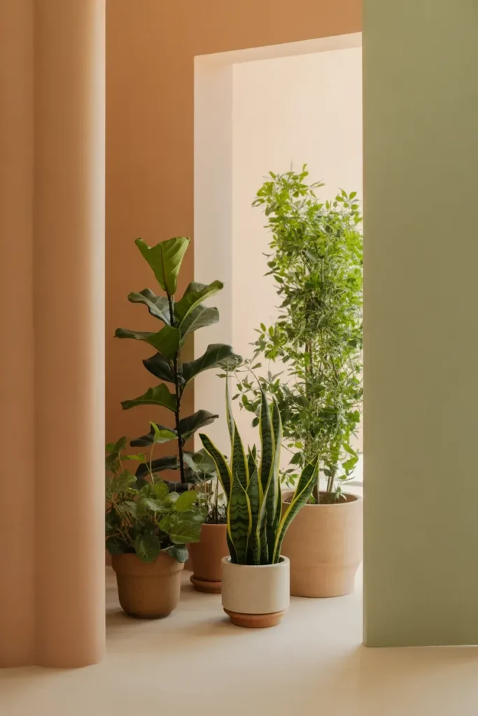  Indoor Plants with Earth Tone Backdrop