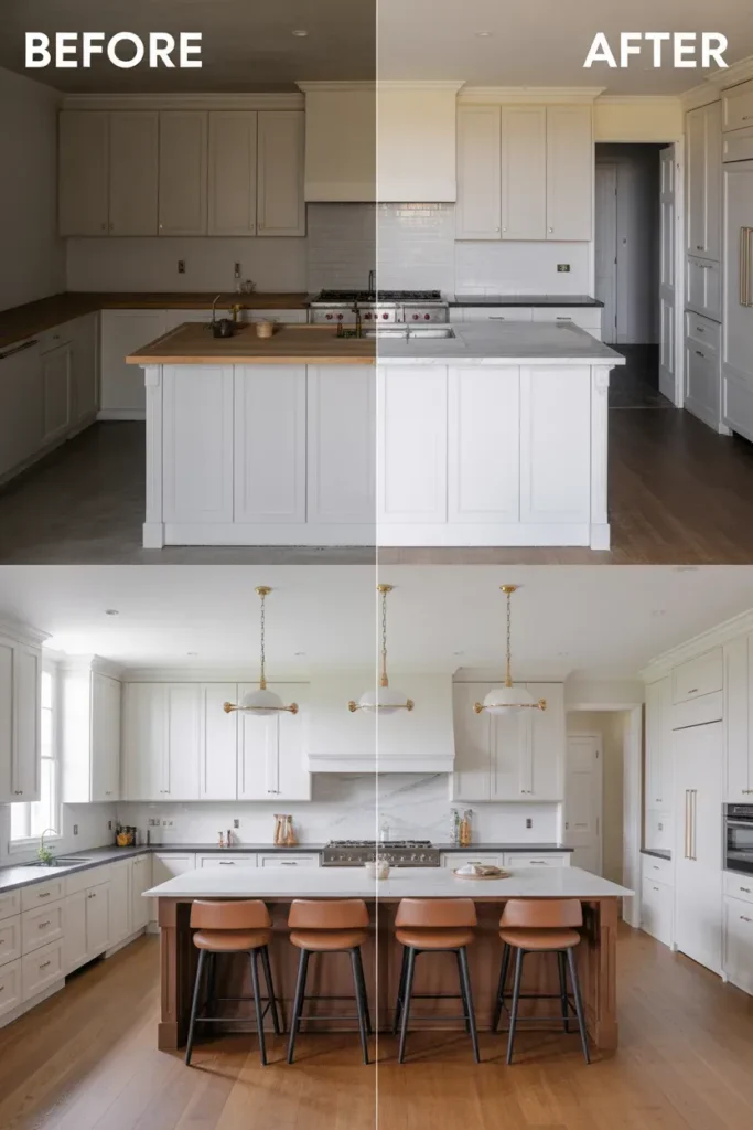 Plain Layout to Functional Kitchen Island Design