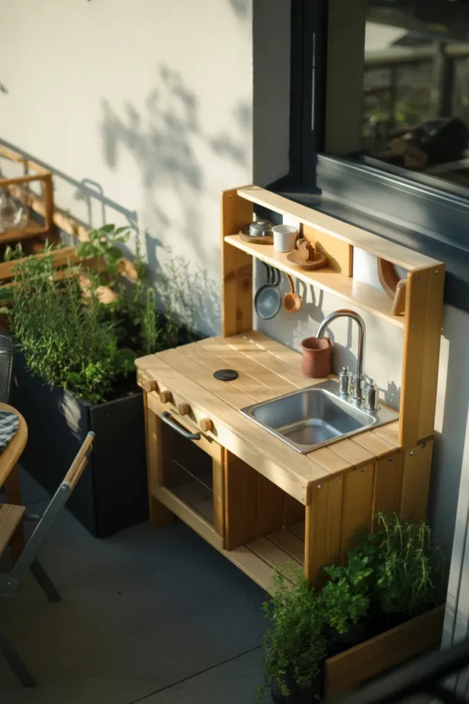 Compact Mud Kitchen for Small Spaces